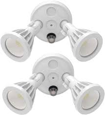 Amazon Com Onforu 2 Pack 30w Dusk To Dawn Led Security Lights 3000lm Outdoor 2 Head Flood Lights Ip65 Waterproof Exterior Floodlights With Photocell 5000k Daylight White For Entryways Garage Patio Home Improvement