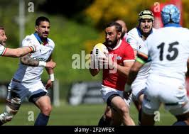 Lisbon, Portugal. 13th Mar, 2021. Samuel Marques of Portugal (C ) in action  during the Rugby Europe Championship match between Portugal and Romania at  the Jamor field in Lisbon, Portugal