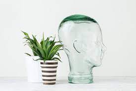 Vintage Glass Mannequin Head Clear Green Glass Head Display Etsy Head Display Eclectic Vintage Decor Green Glass