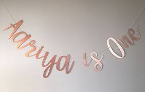 Personalized Birthday Banners For Adults Personalised 1st Birthday Rose Gold Banner Etsy First Birthday Banners 1st Birthday Banners Personalized Birthday Banners