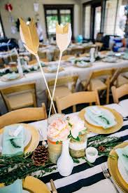 The gifts can be organized on the table in various innovative ways. Modern Woodland Themed Baby Shower Pretty My Party