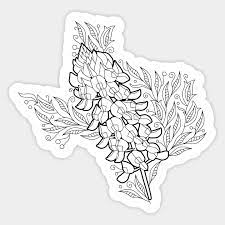 Bluebonnet flower coloring page from lupin category. Flowers Texas Coloring Page Black And White Texas Floral Shirt Texas State Flower Bluebonnet Texas Sticker Teepublic