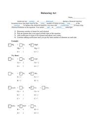 Add the o atoms on the product side together when doing the counts. Balancing Act Practice Worksheet Answer Key Download Pdf
