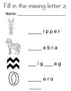 Cut and paste the z words coloring page. Letter Z Coloring Pages Twisty Noodle