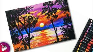 Keep in mind that oil pastels do have oil in them, and thus require special treatment as far as the fixative goes. Oil Pastel Painting Of Scenery Step By Step Oil Pastel Drawing Youtube