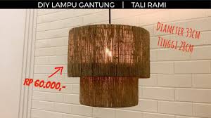 Diy lampu ring light dari lampu tl led. Eng Sub Membuat Lampu Gantung Dari Tali Rami Diy Light Pendant Diy Home Decor Youtube