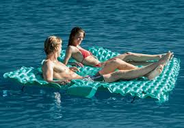 These inflatable pool floats are great for parties or family picnics. Giant Floating Mat Intex Recreation Corp