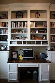 A desk with a bookshelf is a great way to keep your desk organized and free up a lot of floor space. Built In Desk Bookcases Bookshelves Built In Built In Desk Built In Bookcase
