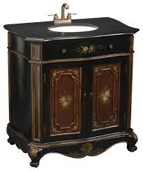 The options really are unlimited and. Hand Painted Black And Brown Vanity Sink With Floral Design And Black Granite Victorian Bathroom Vanities And Sink Consoles By Orchard Creek Designs Houzz