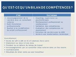 Bilan De Competences Presentation Du Dispositif Ppt Telecharger