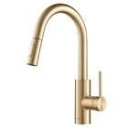 Oletto Single-Handle Pull-Down Sprayer Kitchen Faucet in Gold KPF-2620BB Kraus