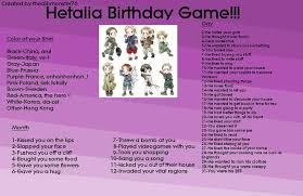 Pin By Star Fall On Hetalia Birthday Games Birthday Scenario Birthday Scenario Game