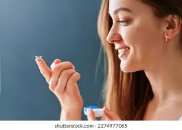 Female Eye Iris Smart Contact Lens Stock Photo 1639125262