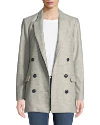 Grey wool blend ellie blazer from rag & bone featuring peaked lapels, a front button fastening, front decorative buttons, side flap pockets, long sleeves, button cuffs and a rear central vent. Rag Bone Ellie Blazer Online