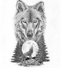 Wolf On Moon Tattoo Design Wolf And Moon Tattoo Wolf Tattoo Wolf Tattoos