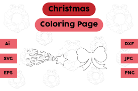 Download this running horse printable to entertain your child. Christmas Coloring Page Star Tie Set 02 Grafico Por Isalsemarang Creative Fabrica