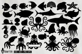 Download Cute Squid Octopus And Sea Animals Svg Graphic By Great19 Creative Fabrica PSD Mockup Templates