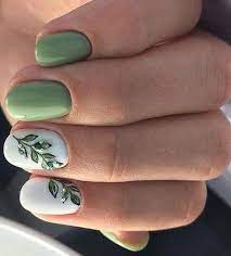 Nice Green Leaves Nail Art Green Nail Art Green Nails Nail Designs Spring