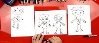 How To Draw A Boy And A Girl Art For Kids Hub Art For Kids Hub Cartoon Girl Drawing Drawings