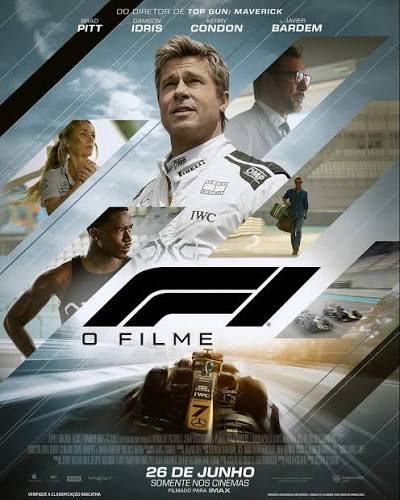A Warner Bros divulgou o novo pôster de “F1: O Filme”. Sinopse: Em F1, um  piloto veterano de Fórmula 1 volta da aposentadoria para ser o mentor de  seu jovem colega de