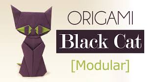 Simple steps to make a cute origami cat! Origami Cat Tutorial Halloween Crafts Diy Paper Kawaii Youtube