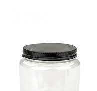PET plastic jar Creme 370 ml 13 oz with aluminium screw cap black 70 mm with EPE gasket | Top quality packaging
