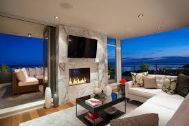 Recreate the soothing ambiance of a fireplace without the smoke, soot, ash, and the smell of melting wax with the large danya b. See Through Indoor Outdoor Gas Fireplace Modern Living Room Vancouver By Montigo Fireplaces Houzz