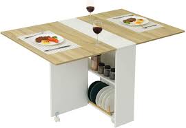 The dining table features six handy storage drawers to provide more than enough options for hiding or displaying dining accessories. Buy Tiptiper Folding Dining Table Versatile Dinner Table With 6 Wheels And 2 Storage Racks Space Saving Kitchen Table Dining Room Table Online In Greece B082927yrg