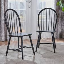 High Back Spindled Black Dining Chairs Set Of 2 In 2020 Black Dining Chairs Spindle Dining Chair Dining Chairs