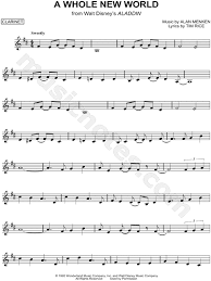 If you play an instrument and you're a disney fan, you'll love this collection of 101 favorites to learn and play! A Whole New World From Aladdin Sheet Music Clarinet Solo In D Major Download Print Sku Mn0105272