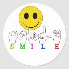 Happy Face Asl Sign Language Classic Round Sticker Zazzle Com Asl Sign Language Sign Language Art Sign Language