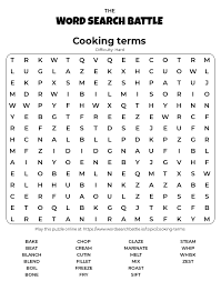 Holiday word search puzzles can be used to help children celebrate holidays in both an educational. Printable Cooking Terms Word Search