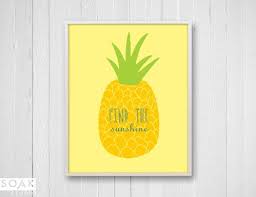 Pineapple Nursery Art Tropical Fruit Print With Inspirational Quote Yellow And Green Sunshine Childrens Art Gift For Baby Kids Decor Nursery Art Nursery Art Australia Kids Decor
