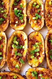Crispy Loaded Potato Skins Recipe Potato Skins Crispy Baked Potatoes Recipes