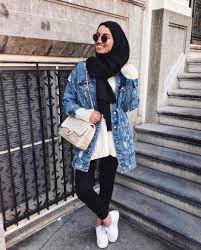 Mine is from bershka collections and i love it with all. How To Wear The Oversized Jean Jackets With Hijab Just Trendy Girls