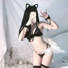 Sexy Erotic Cat Cosplay Lingerie Kawaii Headband Lace Furry Bra Tail Black  White Set Temptation Costumes Hot Outfit For Women - Exotic Sets -  AliExpress
