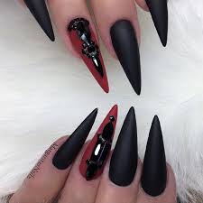 Black And Red Stiletto Nails 30 Chic Ideas For Black Stiletto Nails Naildesignsjournal Com Black Nail Designs Black Stiletto Nails Stiletto Nails Designs