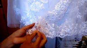 Lace is beautiful, feminine, soft, quirky lace details can be included at the waist, on the train, all the way to the hem of the dress, or on the veil. Hemming A Wedding Gown With Applique Wedding Gown Alterations Youtube
