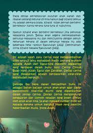 11.3 mengulas karya bukan sastera yang mudah secara umum dari aspek tema dan persoalan, watak dan perwatakan, nilai dan pengajaran dan gaya bahasa. 1001 Cerita Untuk Buah Hati Kisah Rasul Dan Sahabat