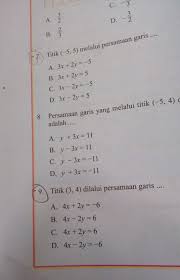 Post homework questions on brainly and receive help from other students within minutes. Titik 5 5 Melalui Persamaan Garis Tolong Pake Cara Brainly Co Id
