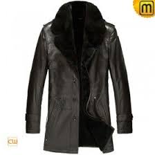 Mens Brown Fur Lined Leather Coat Cw868831 Mens Leather Coats Mens Coats Leather Coat