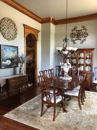 Staging a dining room with 4 entrances. Staging Dining Room