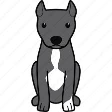 Black And White Pit Bull Terrier American Pitbull Terrier Cropped Ears Black Edition Dog Breed Cartoon Download Your Breed Now Then Print It Frame It Love It Or Create Your Own Memora Pitbull Terrier