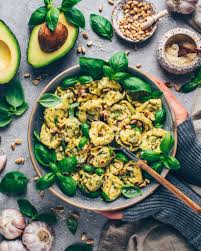 Vegan Tortellini With Almond Ricotta And Avocado Pesto Vegan Tortellini Healthy Food Photography Avocado Pesto Pasta