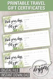 6 free printable gift certificate templates for ms publisher. Travel Gift Certificate Printable Gift Of Travel Certificate Anniversary Wedding Gift Idea Birthday Gift Coupon Card Instant Download Printable Gift Certificate Travel Gift Cards Gift Coupons