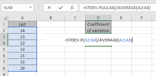 Calculating Coefficient Of Variation In Excel