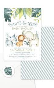 Safari Animals Born To Be Wild Baby Shower Invitation Wild Baby Shower Invitation Animal Baby Shower Invitations Wild Baby Shower