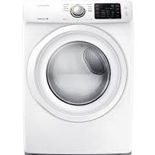 Samsung 7 5 Cu Ft Electric Dryer In White Dv42h5000ew The Home Depot Laundry Room Storage Shelves Electric Dryers Stackable Dryer