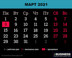 Всего же в 2021 году будет 30 праздничных дней, которые входят в 118. Vyhodnye V Marte Kak Otdyhaem V Marte 2021 Business