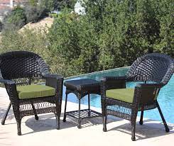 Black 3 Piece Patio All Weather Wicker Chat Set With Sage Green Cushions Big Lots In 2021 Black Patio Furniture Green Cushions Blue Cushions